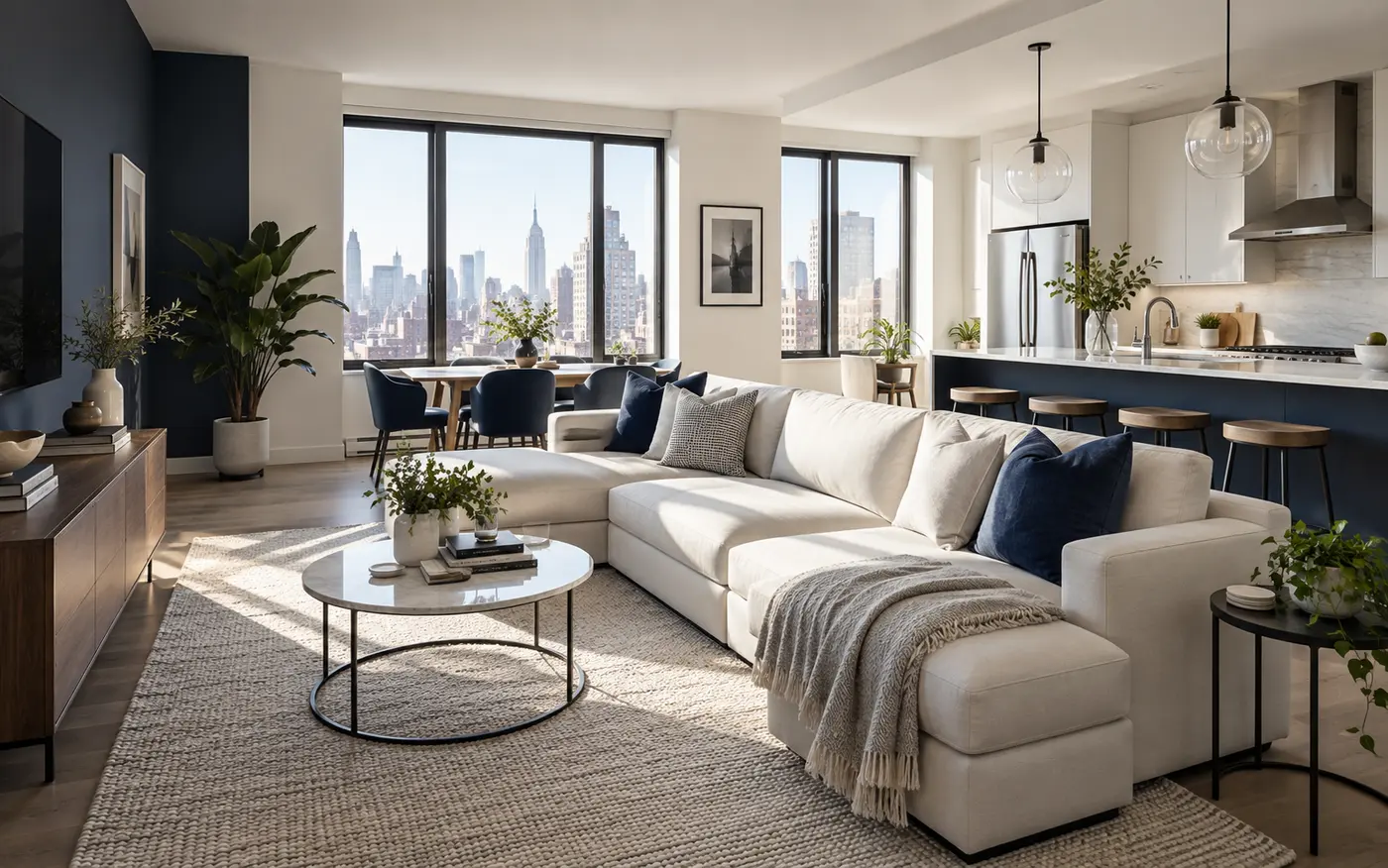 Freshly cleaned modern New York apartment